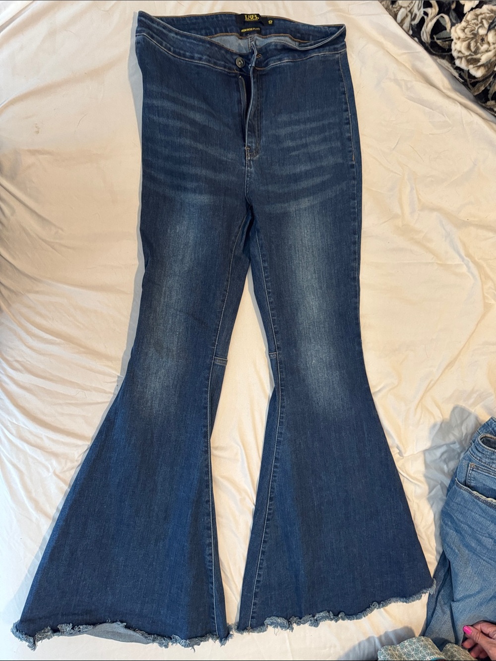 L&B Indigo Flare Jeans with Raw Hem
